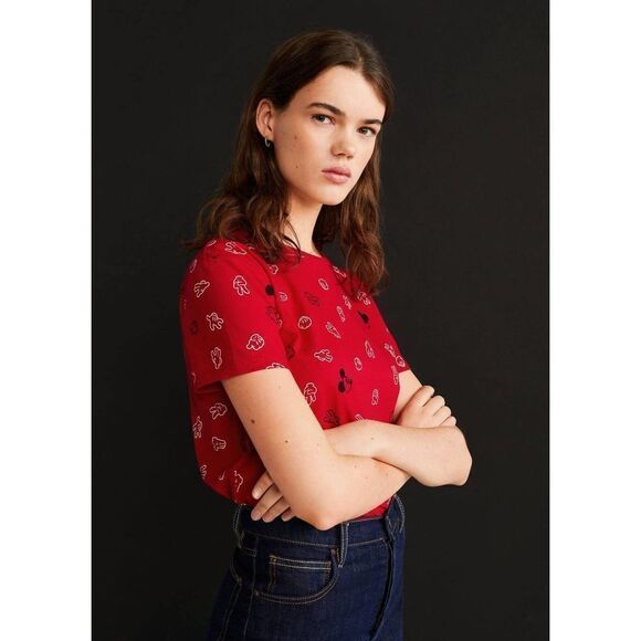 Mango Disney Mickey Mouse T-shirt Organic Cotton New - Picture 2 of 5